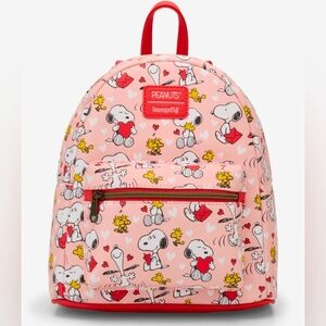 LAST ONE Loungefly Peanuts Snoopy & Woodstock Valentine's Day Mini Backpack New!